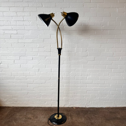 GERALD THURSTON TWO-LIGHT GOOSENECK FLOOR LAMP