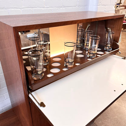 RESTORED MARTINSVILLE DROP-DOWN LIGHTED BAR CABINET