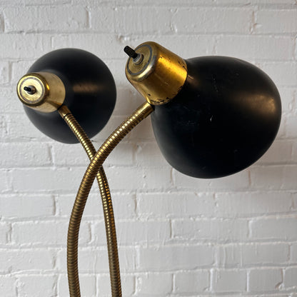 GERALD THURSTON TWO-LIGHT GOOSENECK FLOOR LAMP