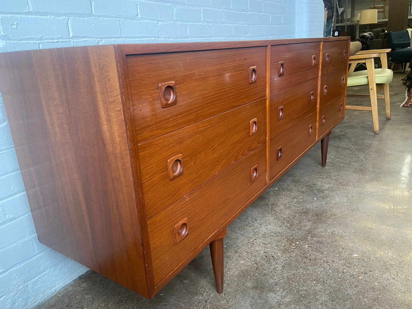 MCM 9 DRAWER DANISH TEAKWOOD DRESSER