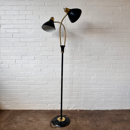 GERALD THURSTON TWO-LIGHT GOOSENECK FLOOR LAMP
