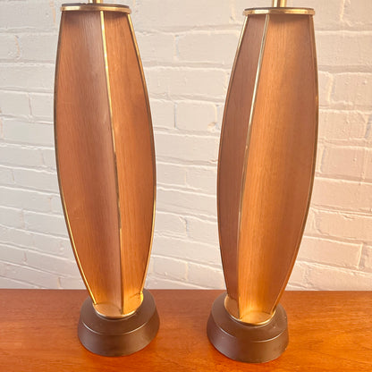 GERALD THURSTON WALNUT TABLE LAMPS - PAIR