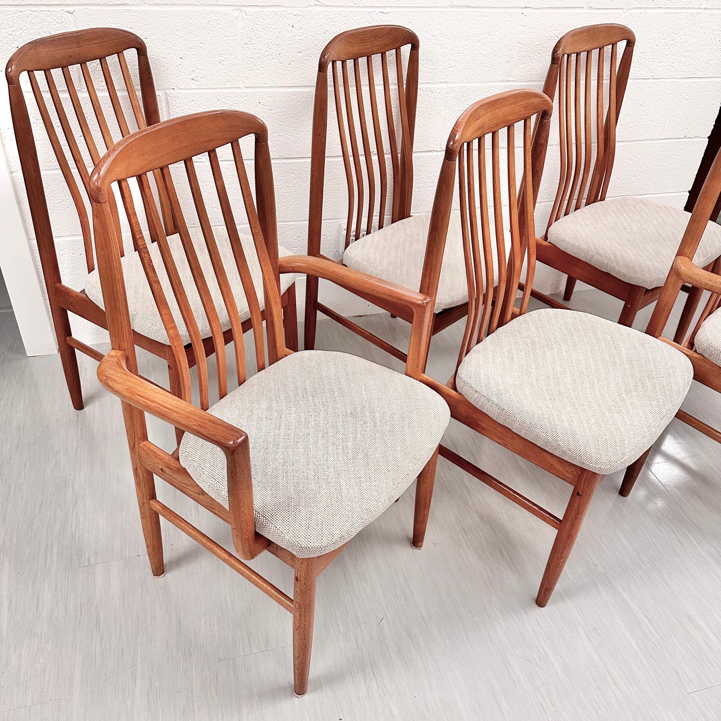 BENNY LINDEN TEAK DINING CHAIRS, SET OF 6