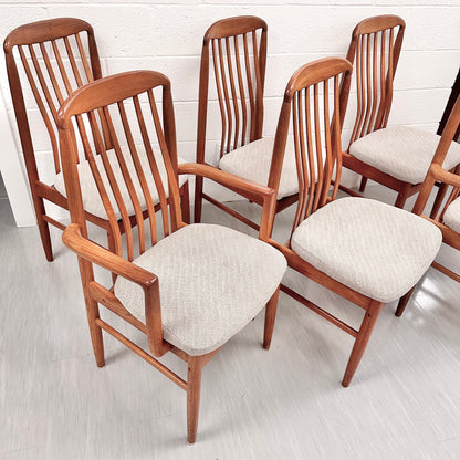 BENNY LINDEN TEAK DINING CHAIRS, SET OF 6
