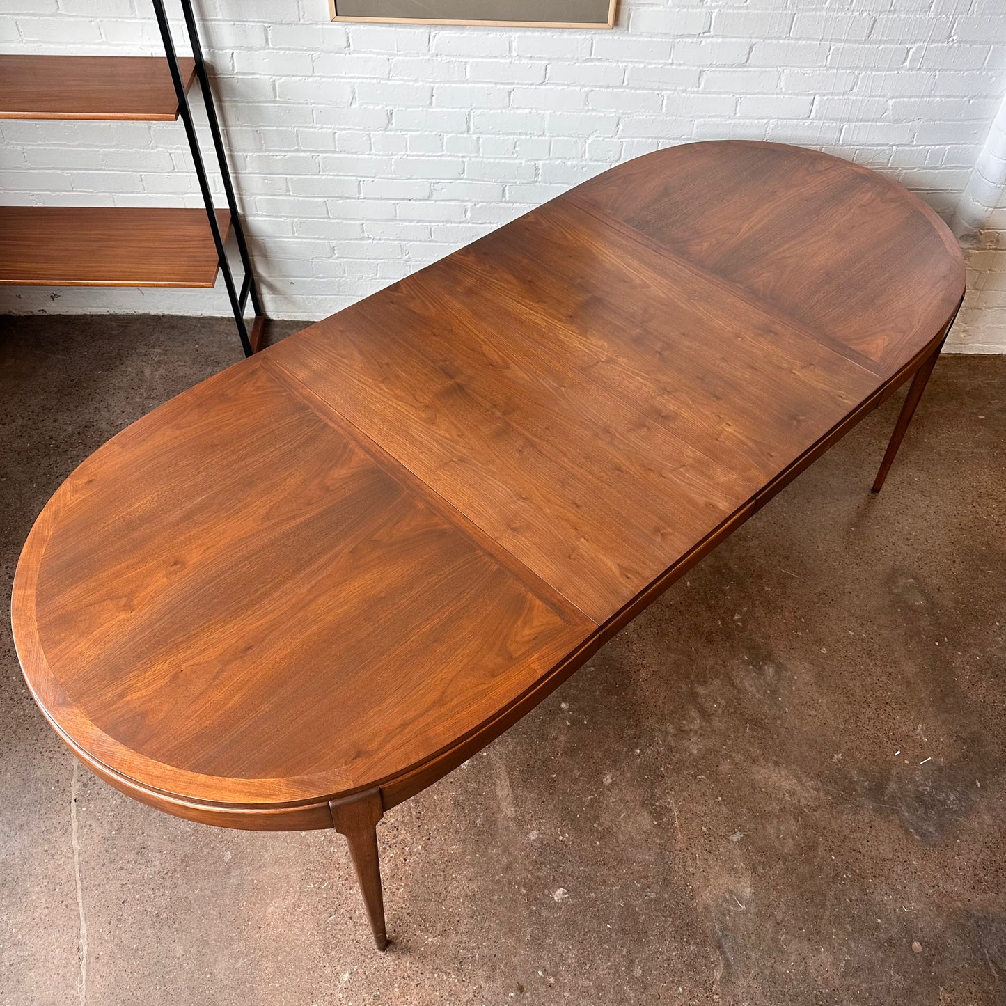 RESTORED MCM WALNUT OVAL DINING TABLE BY LANE