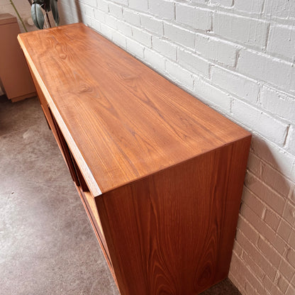 DANISH TEAK CREDENZA WITH WATERFALL DESIGN