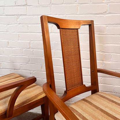 SET OF 6 MCM CANED WALNUT DINING CHAIRS