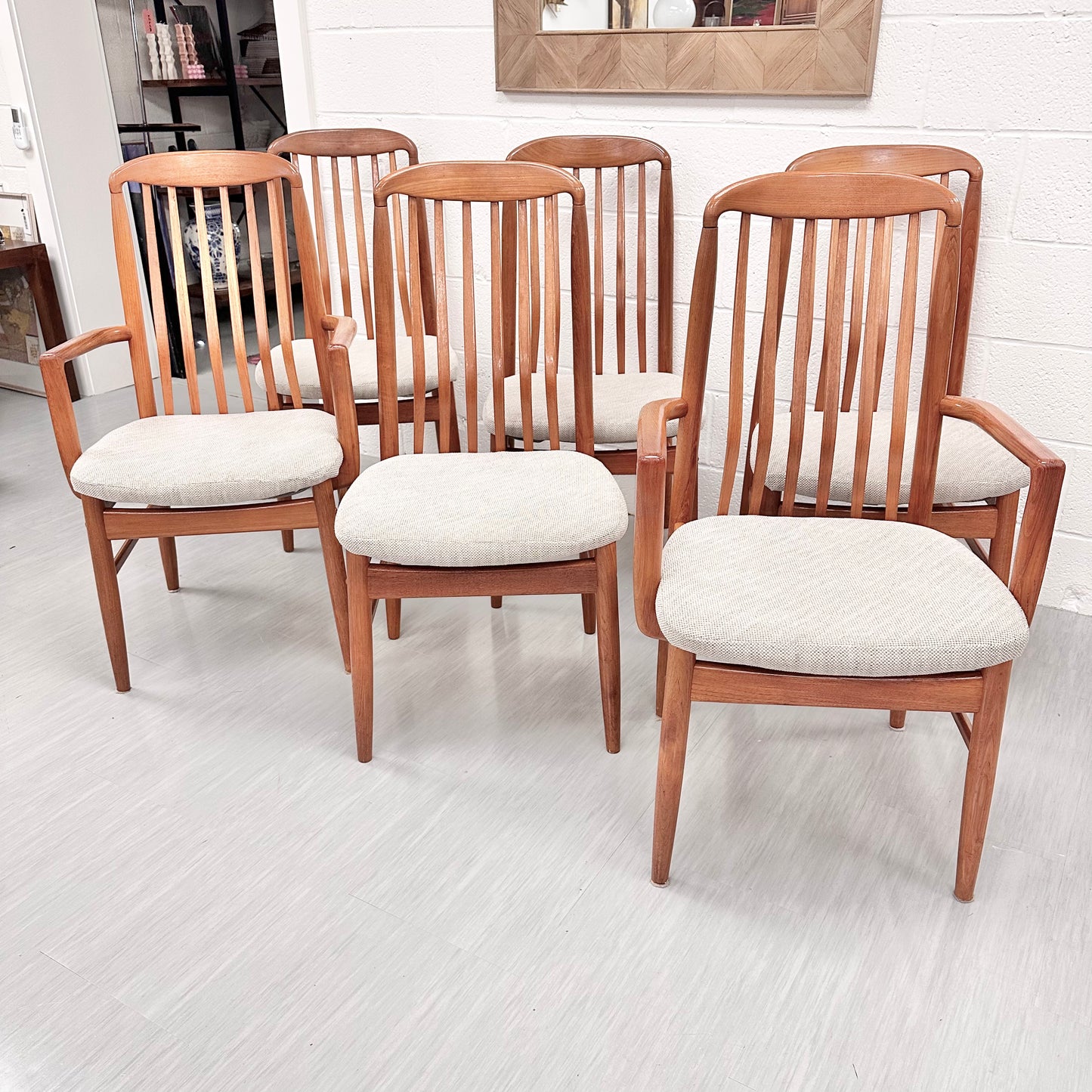 BENNY LINDEN TEAK DINING CHAIRS, SET OF 6