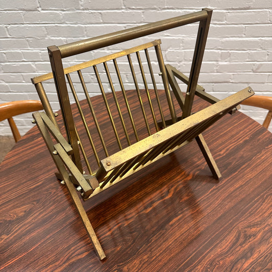ELEGANT ITALIAN BRASS MAGAZINE RACK