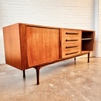RS ASSOCIATES TEAK TAMBOUR DOOR SIDEBOARD CREDENZA
