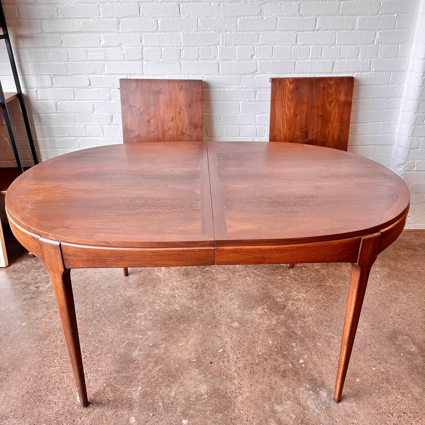 RESTORED MCM WALNUT OVAL DINING TABLE BY LANE