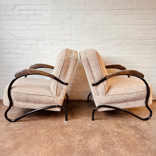 ART DECO HALABALA STYLE ARM CHAIRS - PAIR