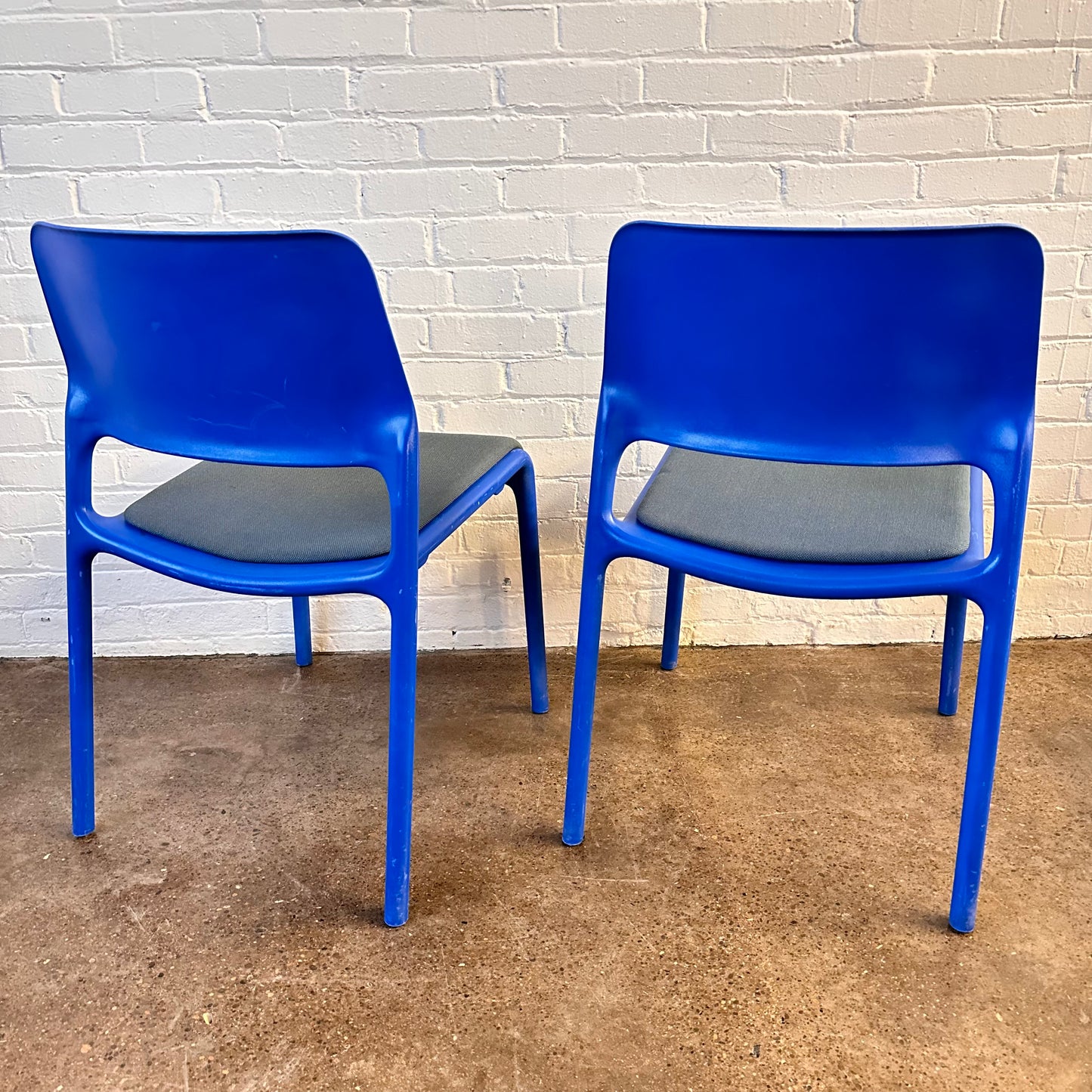 BLUE SPARK STACKING CHAIRS BY DON CHADWICK FOR KNOLL, PAIR