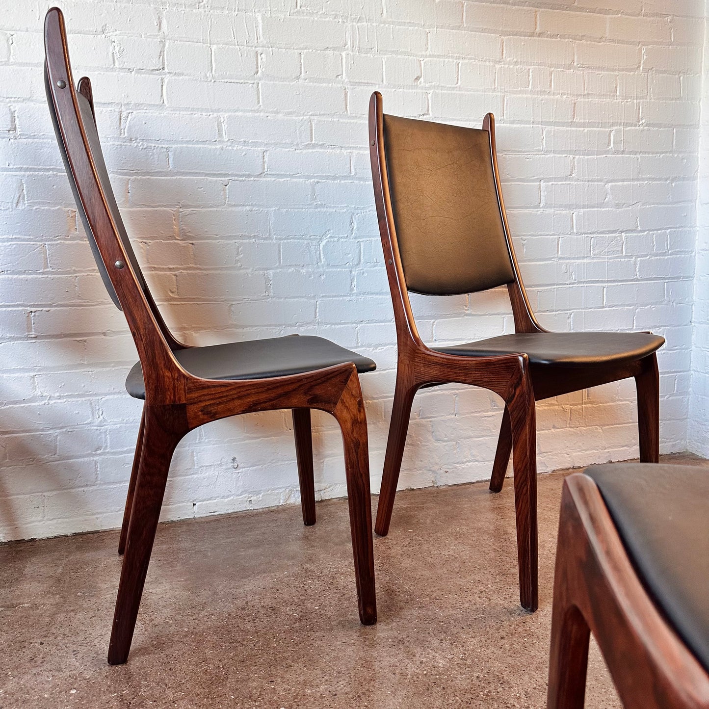 SET OF 6 KAI KRISTENSEN FOR K.S. MOBLER ROSEWOOD DINING CHAIRS