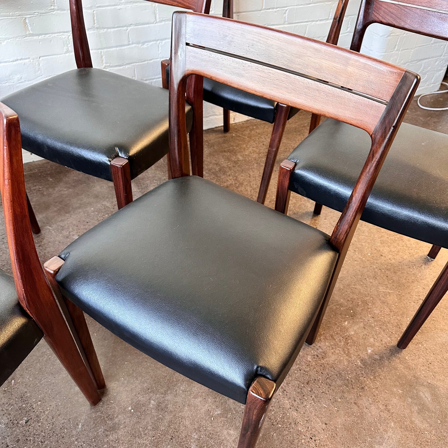 RESTORED SVEGARDS MARKARYD SWEDISH ROSEWOOD DINING CHAIRS - SET OF 8