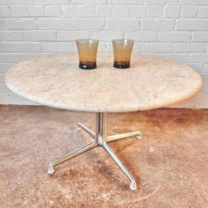 EAMES LA FONDA ROUND STONE COFFEE TABLE BY HERMAN MILLER