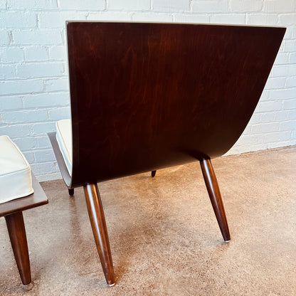 CARTER BROTHERS MID-CENTURY SCOOP CHAIR & OTTOMAN