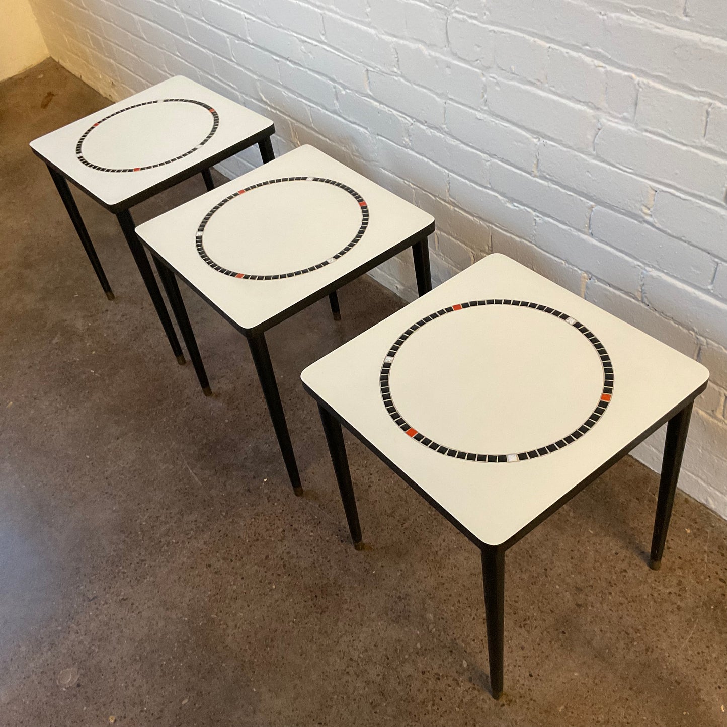 WHITE & TILE SMALL TABLE SET