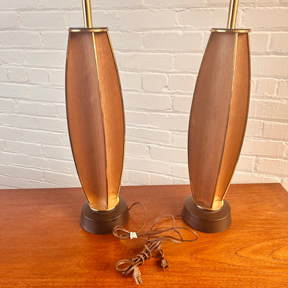 GERALD THURSTON WALNUT TABLE LAMPS - PAIR