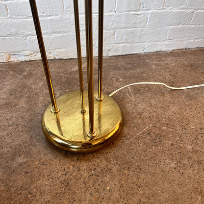 THREE DISC BRASS FLOOR LAMP, ITALIAN MODERN, MAZZEGA STYLE