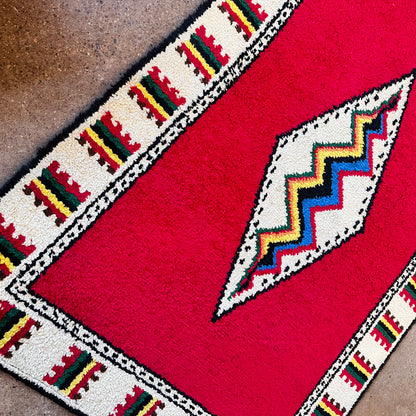 1960 HAND WOVEN MEXICAN SHAG AREA RUG