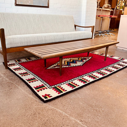 1960 HAND WOVEN MEXICAN SHAG AREA RUG