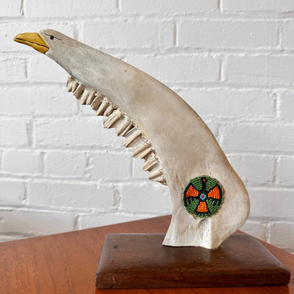 INUIT CARIBOU JAWBONE ARTISTIC CARVING
