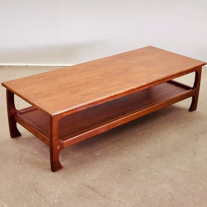 SCANDINAVIAN LARGE TEAK TWO-TIER COFFEE TABLE