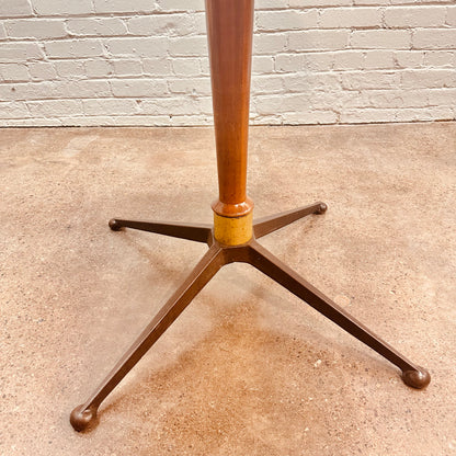 36” ROUND FAUX BOIS ROSEWOOD CAFE TABLE WITH STEEL LEGS