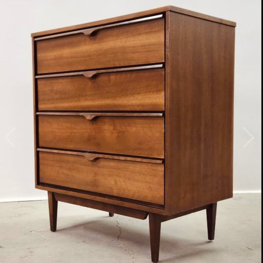 WALNUT FOUR-DRAWER CHEST DRESSER