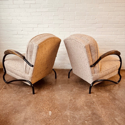 ART DECO HALABALA STYLE ARM CHAIRS - PAIR