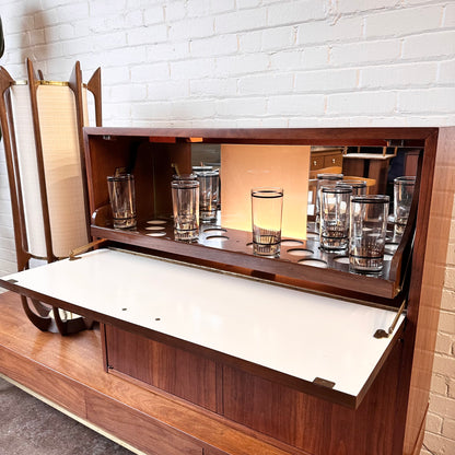RESTORED MARTINSVILLE DROP-DOWN LIGHTED BAR CABINET