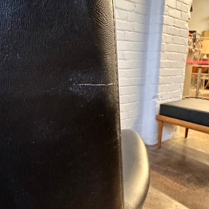 MCM SWEDISH OVERMAN BLACK VINYL SWIVEL CHAIR