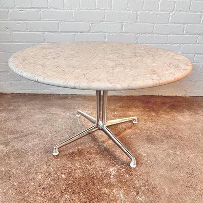 EAMES LA FONDA ROUND STONE COFFEE TABLE BY HERMAN MILLER