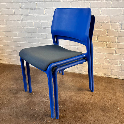 BLUE SPARK STACKING CHAIRS BY DON CHADWICK FOR KNOLL, PAIR