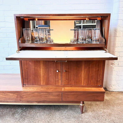 RESTORED MARTINSVILLE DROP-DOWN LIGHTED BAR CABINET