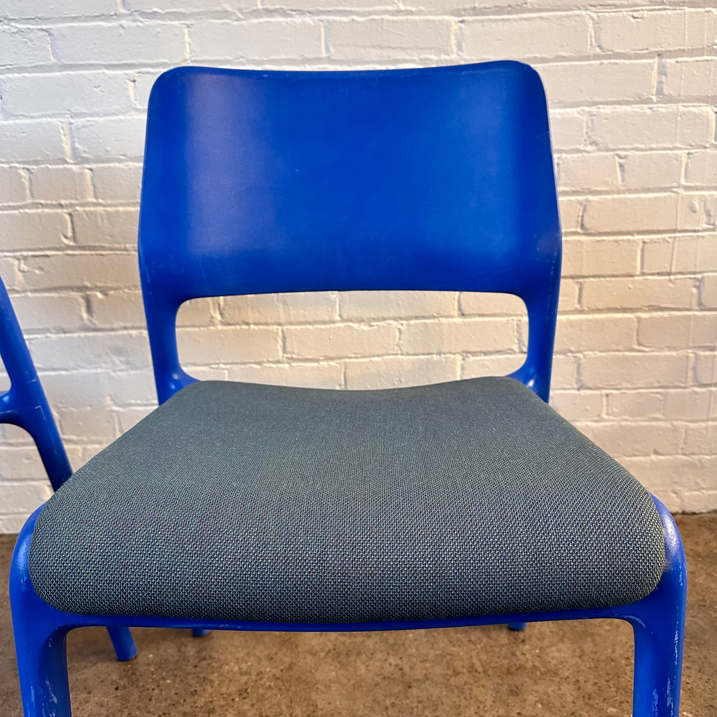 BLUE SPARK STACKING CHAIRS BY DON CHADWICK FOR KNOLL, PAIR