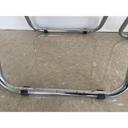 SET OF 4 ITALIAN LUCITE & CHROME FOLDING CHAIRS
