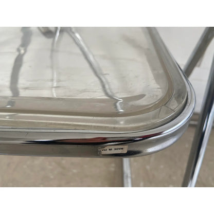 SET OF 4 ITALIAN LUCITE & CHROME FOLDING CHAIRS