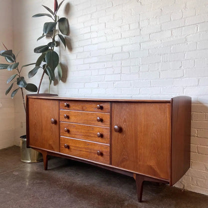 A YOUNGER CREDENZA IN AFROMOSIA & TEAK BY JOHN HUBERT