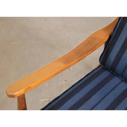 MCM DANISH BLUE STRIPED ARM CHAIR