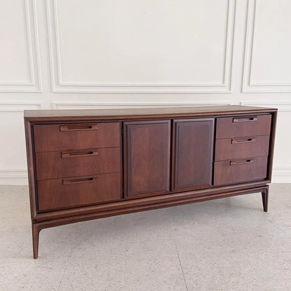 RESTORED MCM DARK WALNUT CREDENZA BY UNITED