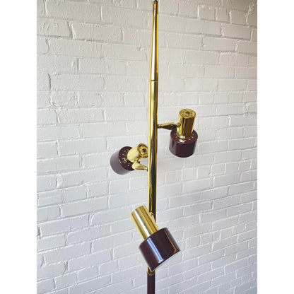 ADJUSTABLE BRASS TRI-LIGHT TREE FLOOR LAMP