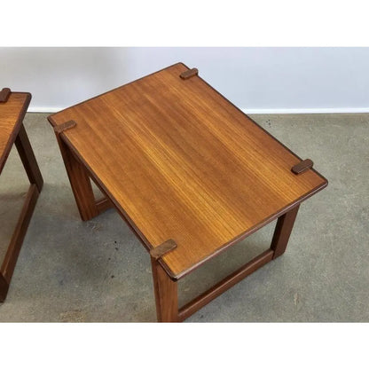 TEAK R.S. ASSOCIATES END TABLES - PAIR