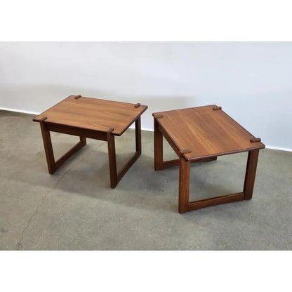 TEAK R.S. ASSOCIATES END TABLES - PAIR