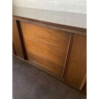 MCM WALNUT DEILCRAFT CREDENZA WITH BYPASS DOORS