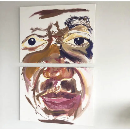 "NOTORIOUS BIG" ACRYLIC DIPTYCH PORTRAIT PAINTING PAIR