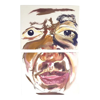 "NOTORIOUS BIG" ACRYLIC DIPTYCH PORTRAIT PAINTING PAIR
