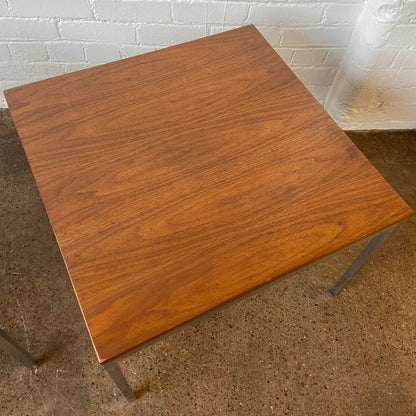 RESTORED KNOLL WALNUT & STEEL COFFEE TABLE