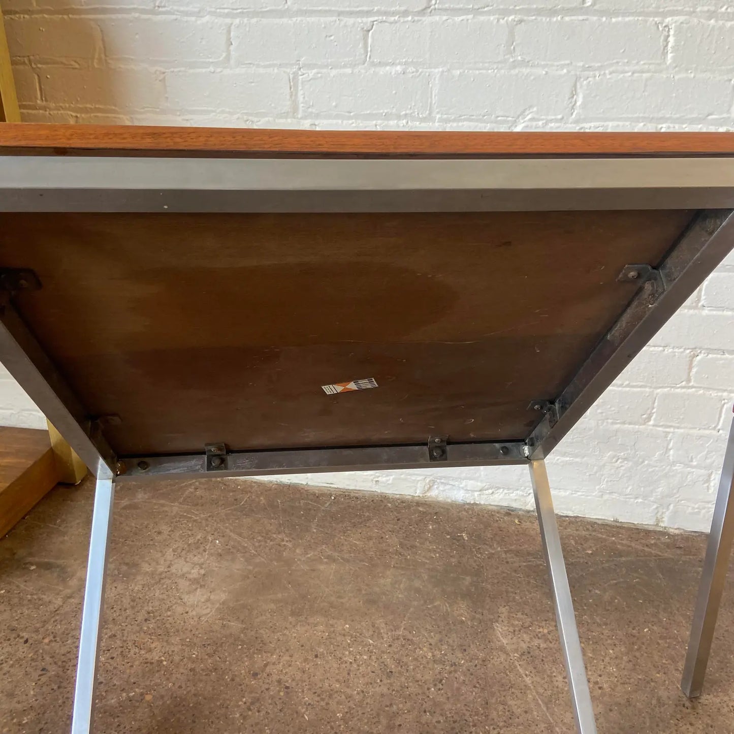 RESTORED KNOLL WALNUT & STEEL COFFEE TABLE